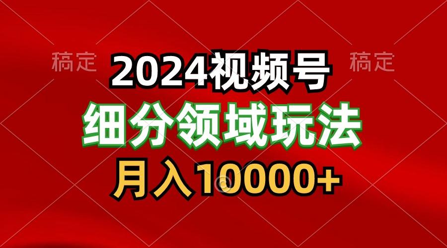 2024视频号分成计划细分领域玩法,每天5分钟,月入1W+-数智网创
