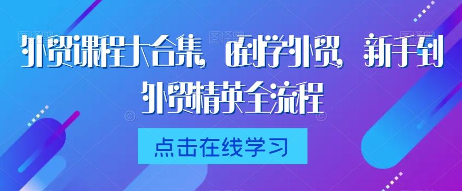 外贸课程大合集,0到1学外贸,新手到外贸精英全流程-数智网创