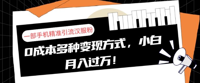 一部手机精准引流汉服粉,0成本多种变现方式,小白月入过万!