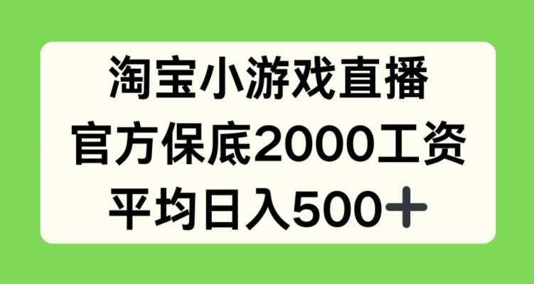 淘宝小游戏直播，官方保底2000工资，平均日入500+【揭秘】-数智网创