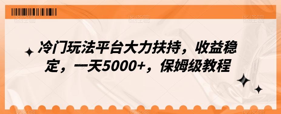 冷门玩法平台大力扶持，收益稳定，一天5000+，保姆级教程（附抖音7天起号法）-数智网创