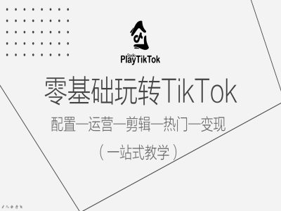 零基础玩转TikTok，配置一运营一剪辑一热门一变现，一站式教学-数智网创