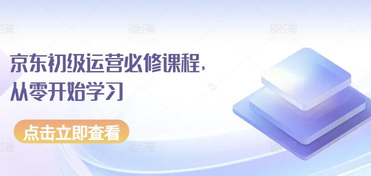 京东初级运营必修课程，从零开始学习-数智网创