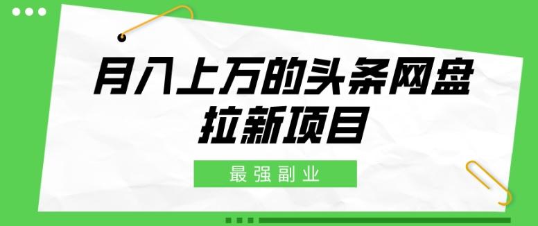 最强副业,月入上万的头条网盘拉新项目,小白新手轻松上手-数智网创