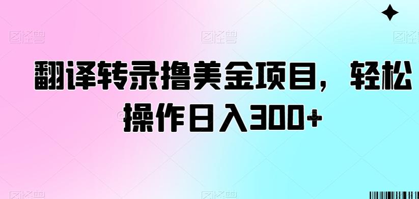 翻译转录撸美金项目，轻松操作日入300+【揭秘】-数智网创