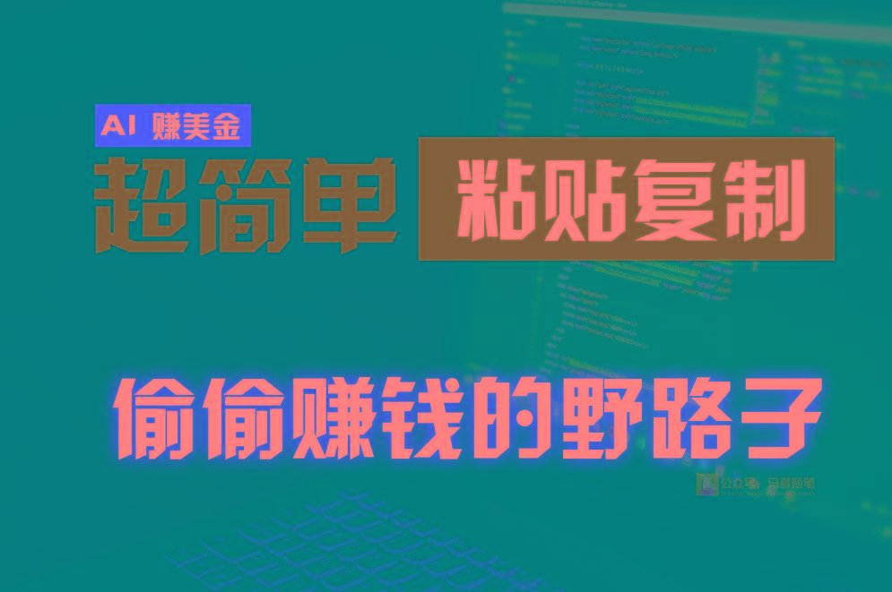 偷偷赚钱野路子，0成本海外淘金，无脑粘贴复制，稳定且超简单，适合副业兼职-数智网创