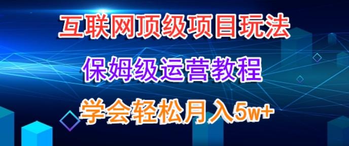 互联网顶级项目玩法，保姆级运营教程，学完轻松月入5万-数智网创
