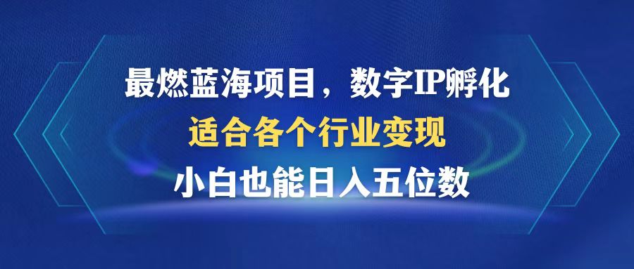 最燃蓝海项目 数字IP孵化 适合各个行业变现 小白也能日入5位数-数智网创