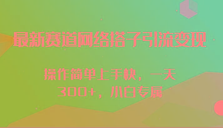 最新赛道网络搭子引流变现!!操作简单上手快，一天300+，小白专属-数智网创