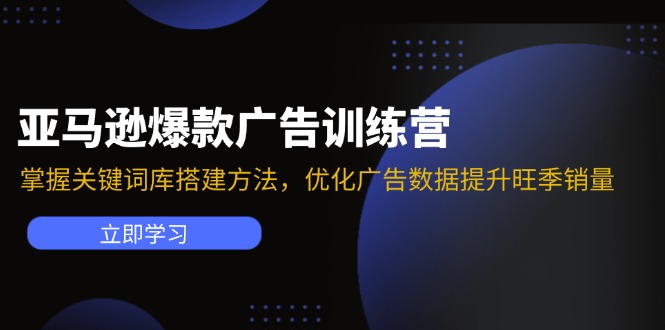 亚马逊爆款广告训练营:掌握关键词库搭建方法,优化广告数据提升旺季销量-数智网创