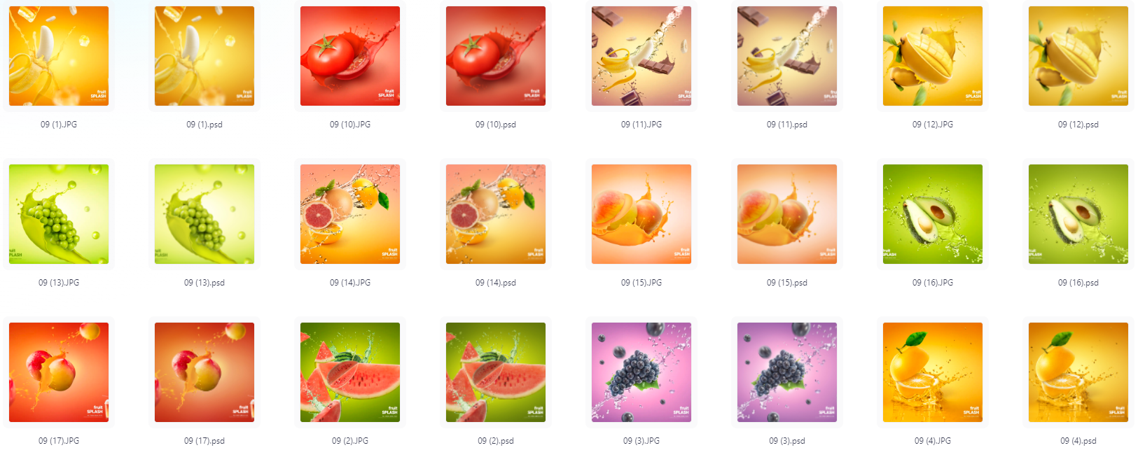 餐饮水果PS模版设计素材17款-数智网创