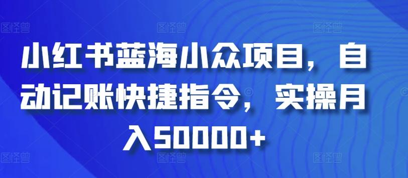 小红书蓝海小众项目，自动记账快捷指令，实操月入50000+【揭秘】-数智网创