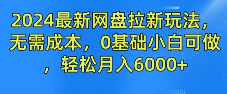 2024最新网盘拉新玩法，无需成本，0基础小白可做，轻松月入6000+【揭秘】-数智网创