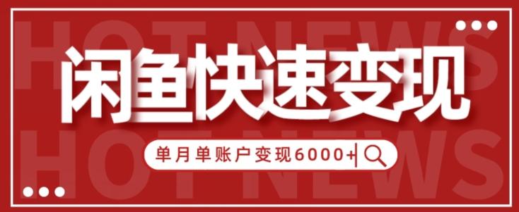 【新手项目】小白快速在闲鱼单月单账号变现6000+的秘密-数智网创