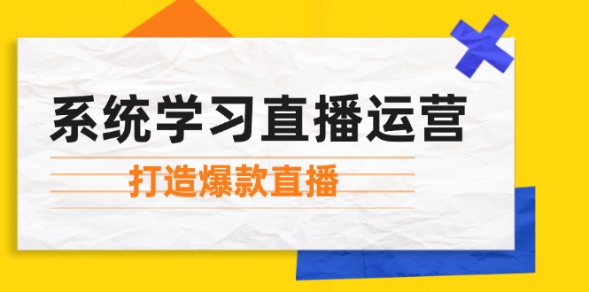 系统学习直播运营：掌握起号方法、主播能力、小店随心推，打造爆款直播-数智网创