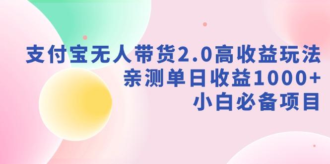 支付宝无人带货2.0高收益玩法，亲测单日收益1000+，小白必备项目-数智网创
