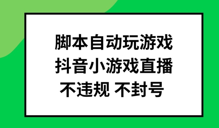脚本自动玩游戏，抖音小游戏直播，不违规不封号可批量做【揭秘】-数智网创