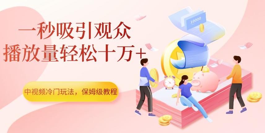 中视频冷门玩法，一秒吸引观众，播放量轻松十万+，保姆级教程【揭秘】-数智网创