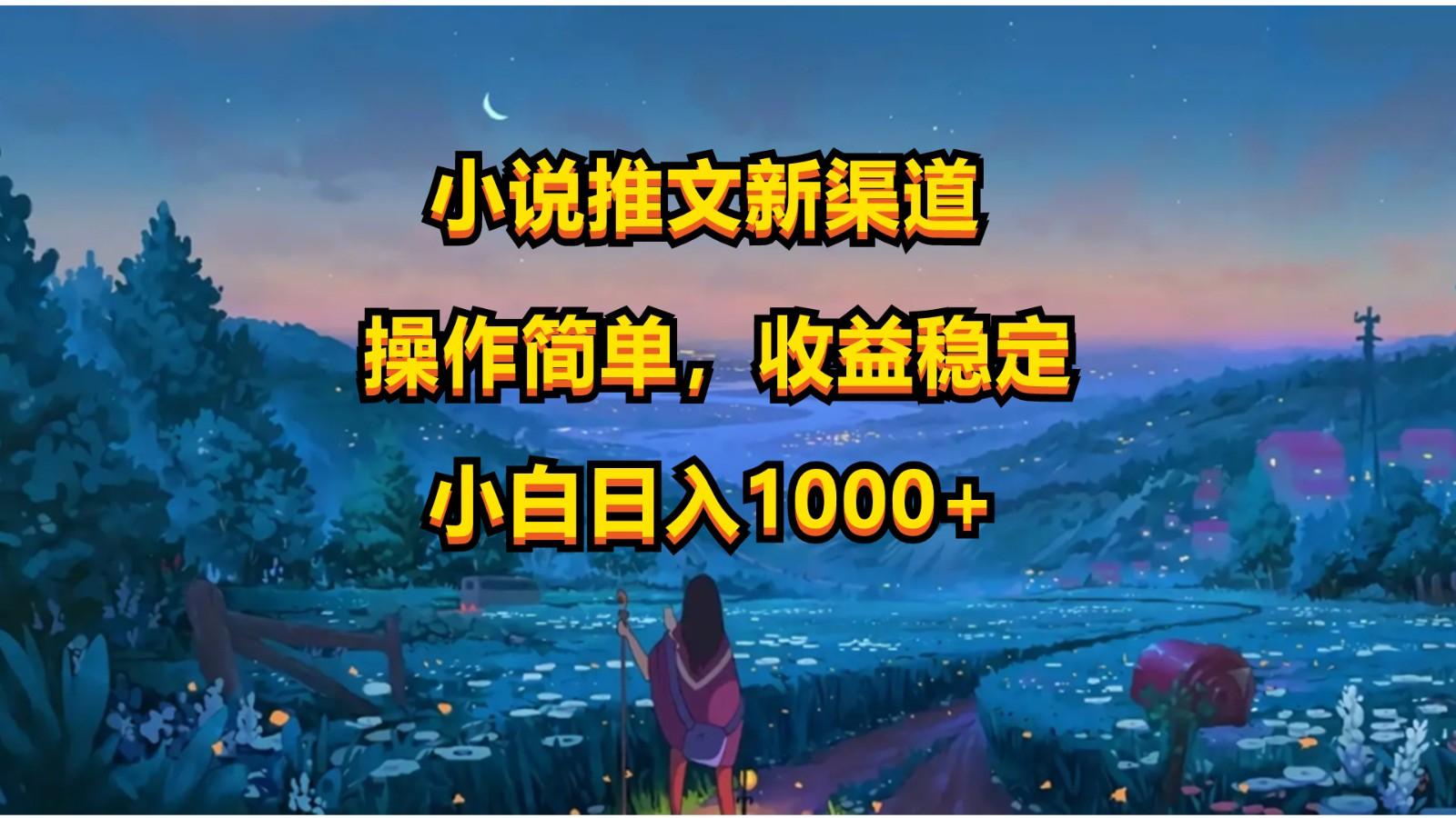 小说推文新玩法，操作简单，收益稳定，日入1000+-数智网创