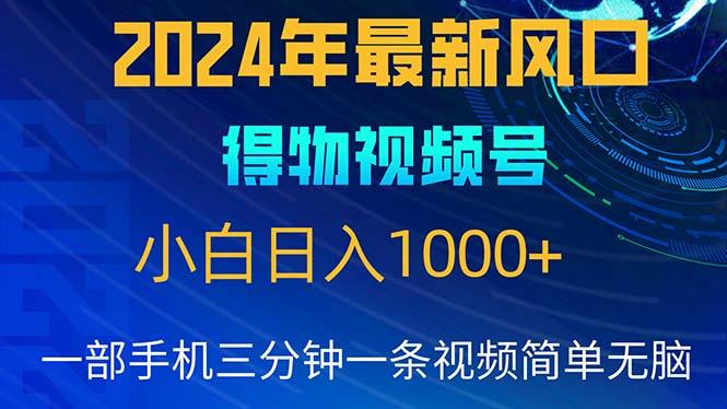2024年5月最新蓝海项目，小白无脑操作，轻松上手，日入1000+-数智网创