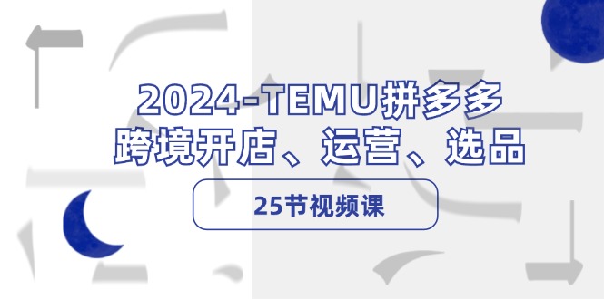 2024-TEMU拼多多·跨境开店、运营、选品(25节视频课-数智网创