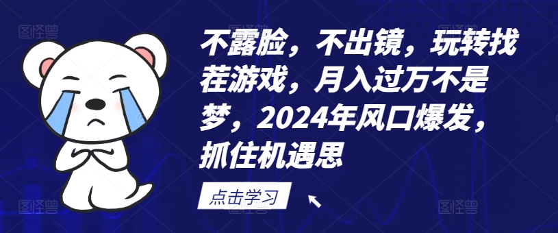 不露脸，不出镜，玩转找茬游戏，月入过万不是梦，2024年风口爆发，抓住机遇【揭秘】-数智网创