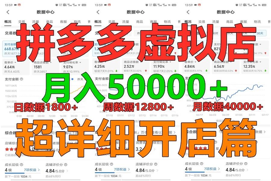 拼多多虚拟电商训练营月入40000+你也行，暴利稳定长久，副业首选-数智网创