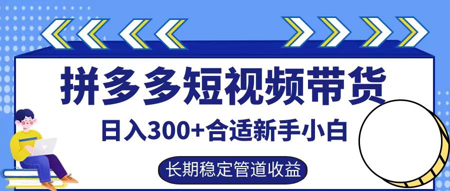 拼多多短视频带货日入300+，实操账户展示看就能学会-数智网创