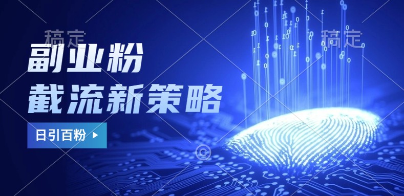 副业粉截流玩法与更新，不废号， 不封号。日引100+-数智网创