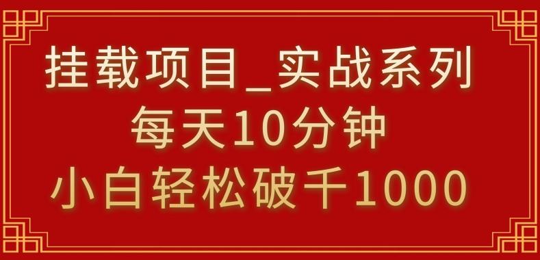 挂载项目，小白轻松破1000，每天10分钟，实战系列保姆级教程【揭秘】-数智网创