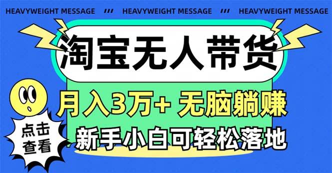 淘宝无人带货3.0高收益玩法，月入3万+，无脑躺赚，新手小白可落地实操-数智网创