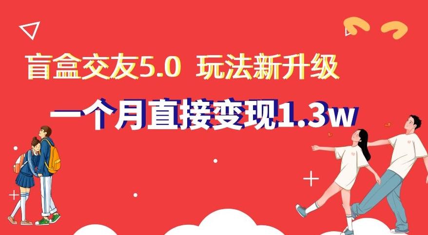 盲盒交友5.0，玩法全新升级，一个月直接变现1.3W，新手小白轻松上手【揭秘】-数智网创