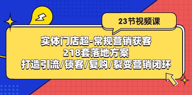 实体门店超-常规营销获客：218套落地方案/打造引流/锁客/复购/裂变营销-数智网创