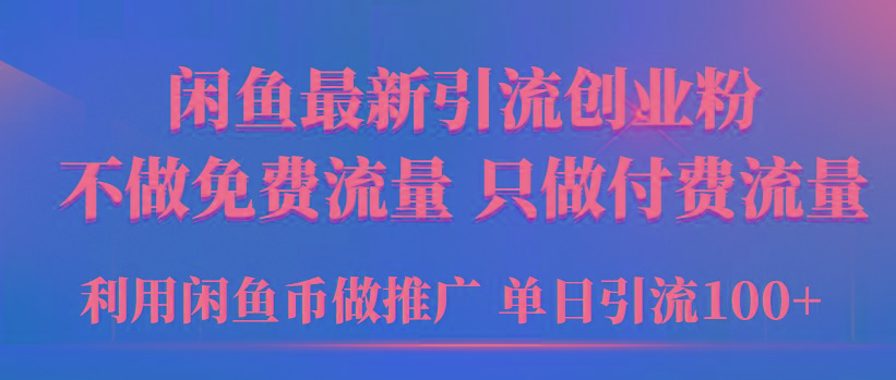 (9584期)2024年闲鱼币推广引流创业粉，不做免费流量，只做付费流量，单日引流100+-数智网创